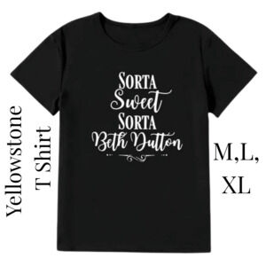 Black Yellowstone Tee Shirt Beth Dutton Sz Large T-Shirt